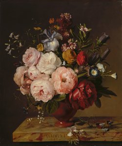 Un vase de fleurs sur un rebord, 1817